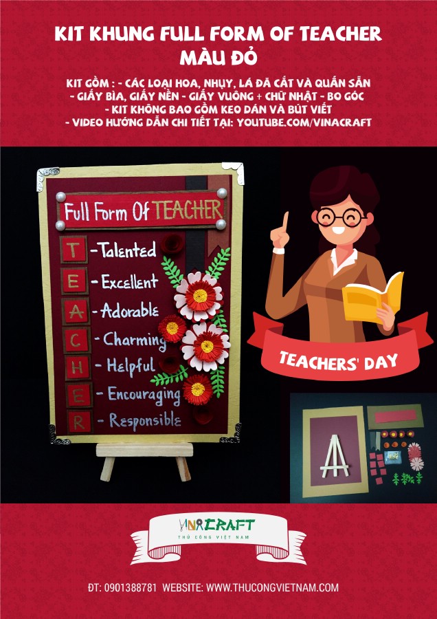 Kit khung Full form of Teacher đỏ